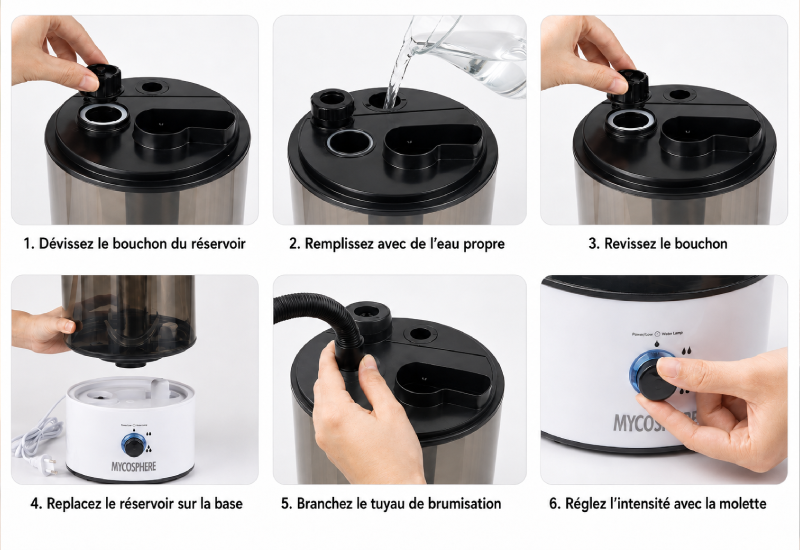 fonctionnement du brumisateur etapes par etapes