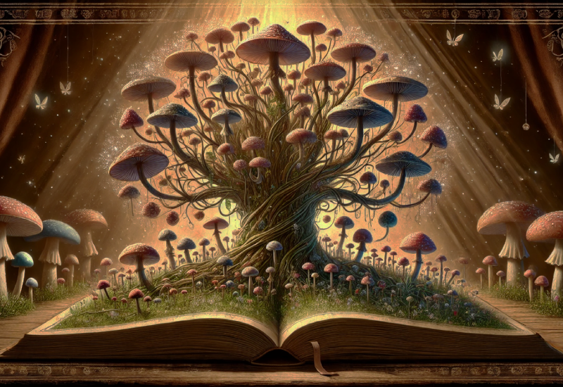 Livre arbre à champignons