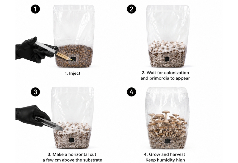 étape de culture du all in one MycoBag